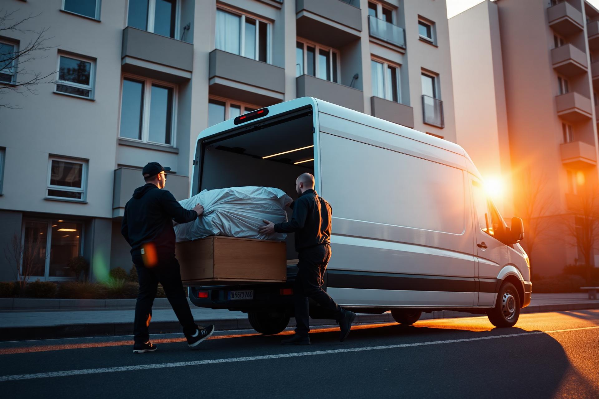 VANMAN Umzugsteam belädt einen modernen Transporter in Frankfurt
