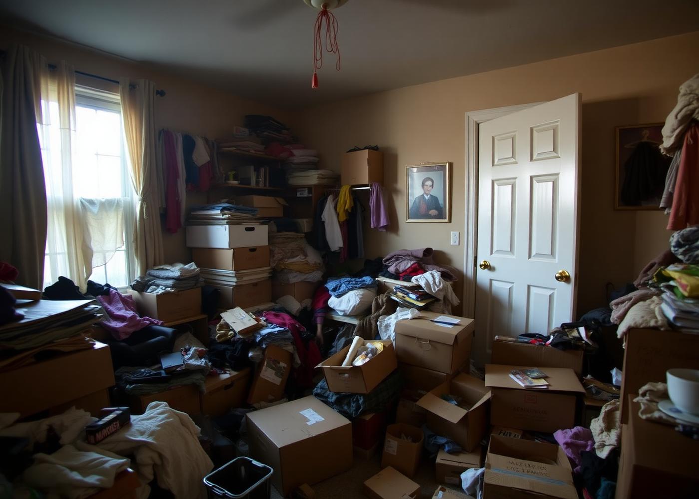 Überfüllte Wohnung vor der Entrümpelung